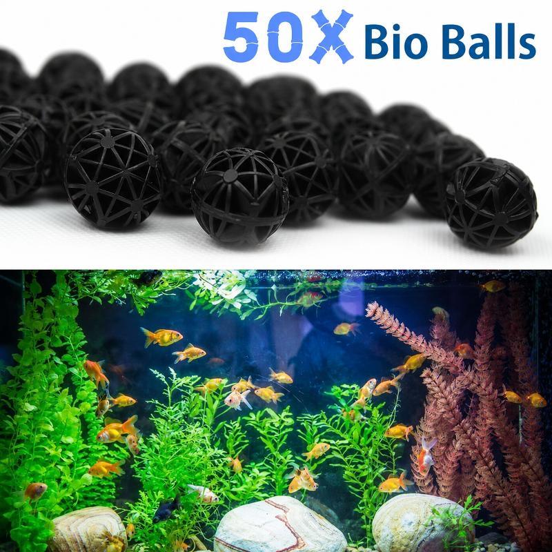 Planted Aquarium Fertilizer - 50 قطعة من كرات الفلتر البيولوجي