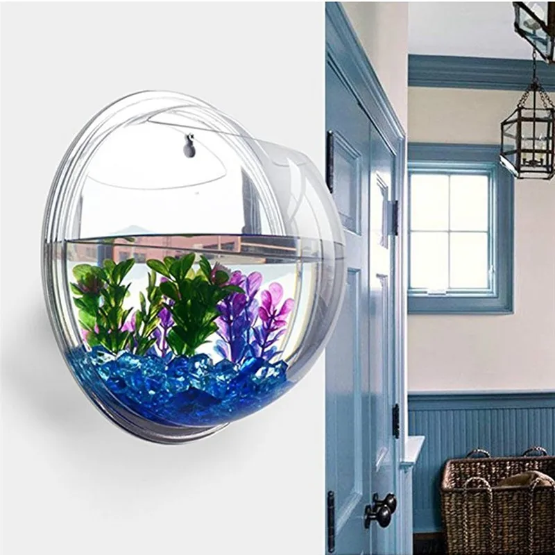 Aquarium Plant Grass - وعاء أكريليك معلق على الحائط لحوض