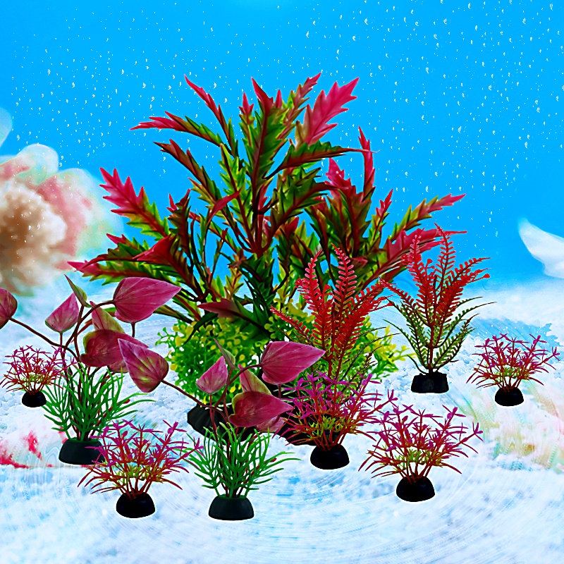 10 قطع من نباتات الزينة الاصطن - مراجعة Planted Aquarium Materials وسعره