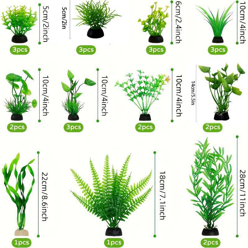 مجموعة ديكور حوض السمك نباتات  - مراجعة Aquarium Plant Grass وسعره