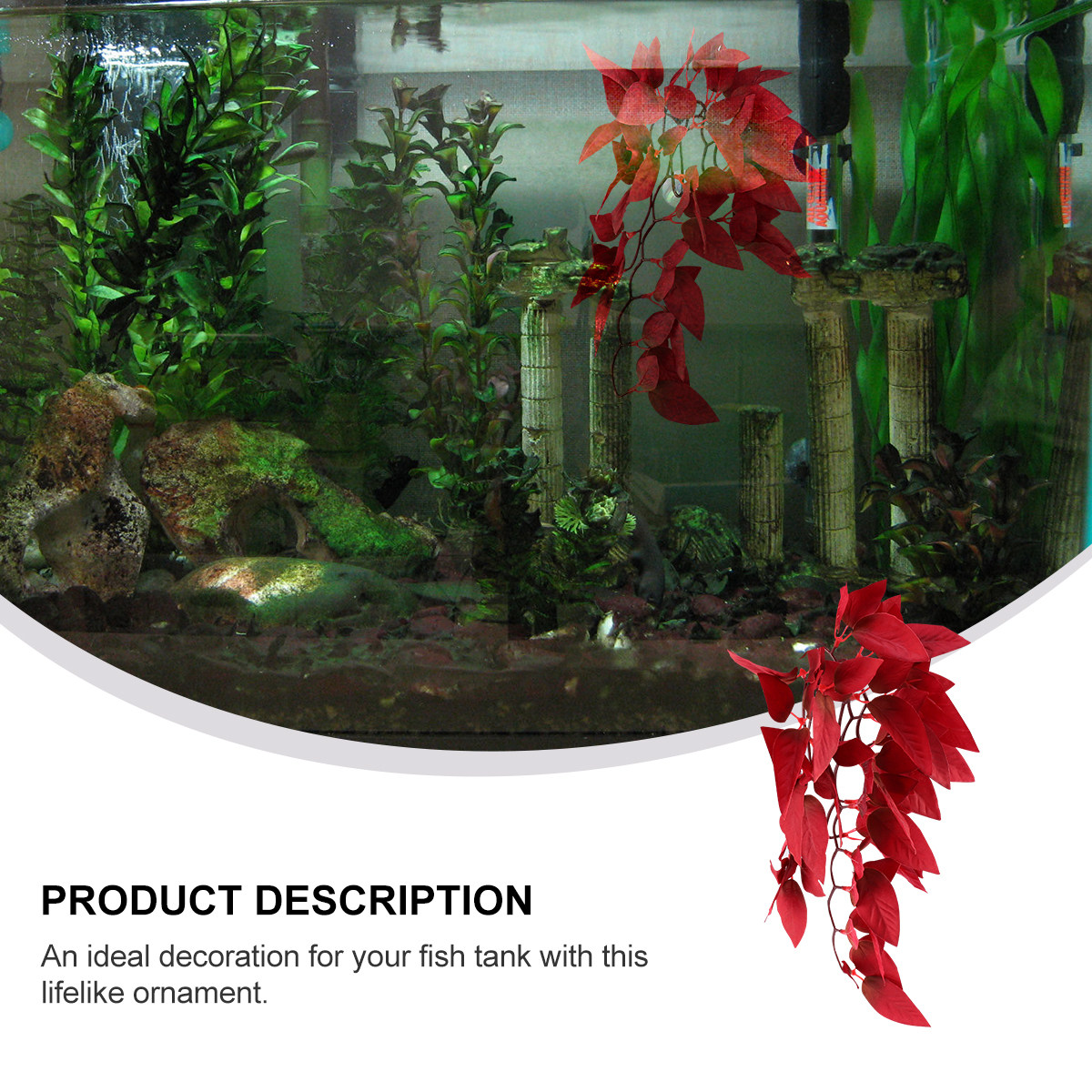 نبات اصطناعي واقعي باللون الأح - مراجعة Aquarium Plant Red وسعره